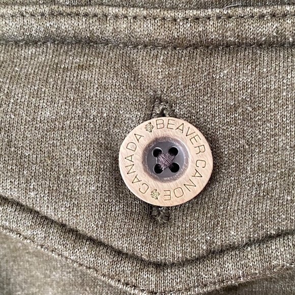 Beaver Canoe green full zip cotton blend jacket with drawstring waist size L - Picture 11 of 15